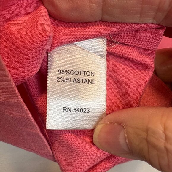 Lot Of 2 Banana Republic Fitted Stretch Button-Up Shirts Pink & Red Size S Work - Picture 6 of 11